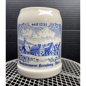 KS Ceramic German Beer Stein Mug Klosterbenerei Kruberg/Rhon 1731 .5L Stoneware